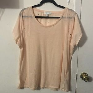 Forever 21+ T-Shirt with pearls and rhinestones